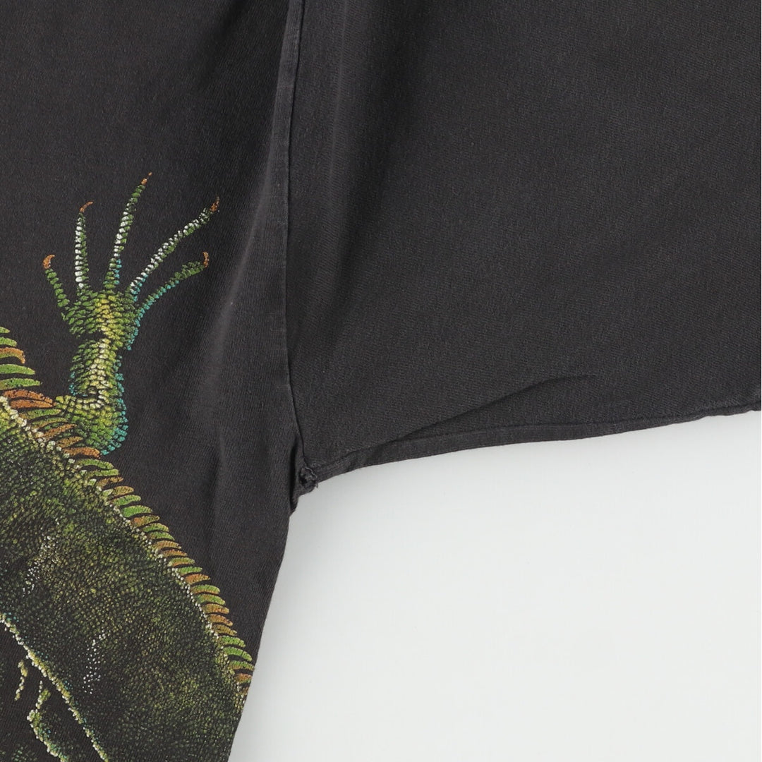 Iguana Pattern Animal T-shirt Men's L Vintage / eaa460696