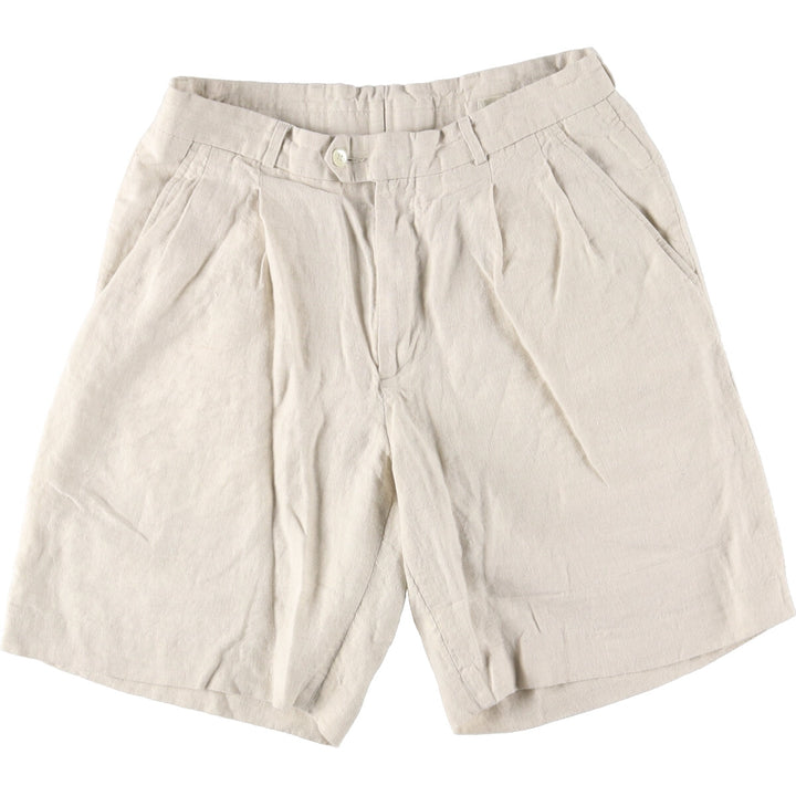 FAURWAY GREENE Two-pleat linen shorts, short pants, men's w31 /eaa460713