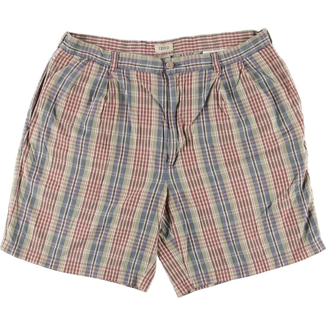 IZOD Check Pattern Two-pleat Cotton Shorts Shorts Men's w35 /eaa460717