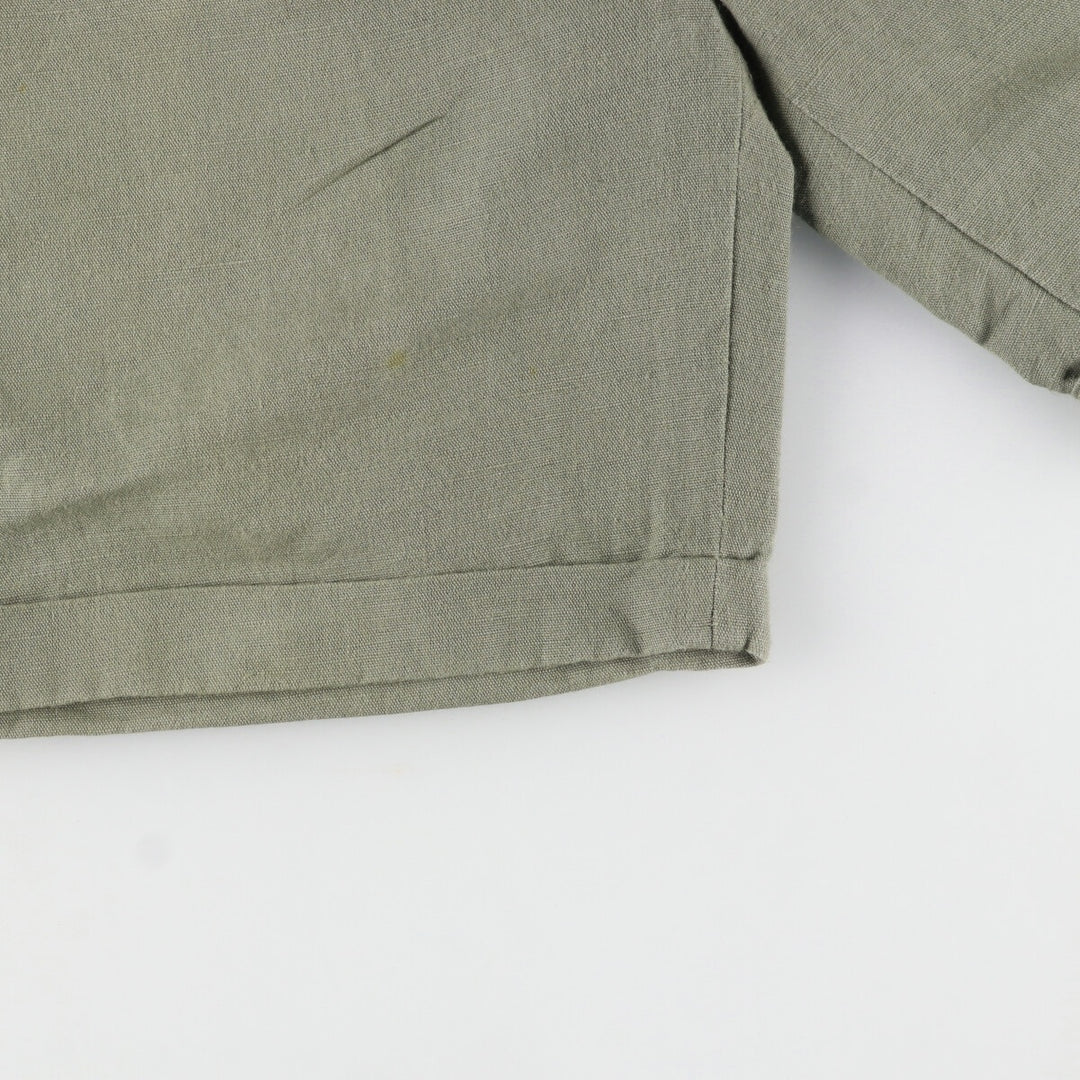 NEW RIVER Three-tuck cotton x linen shorts, short pants, men's size w31 linen Khaki type Vintage Second Hand