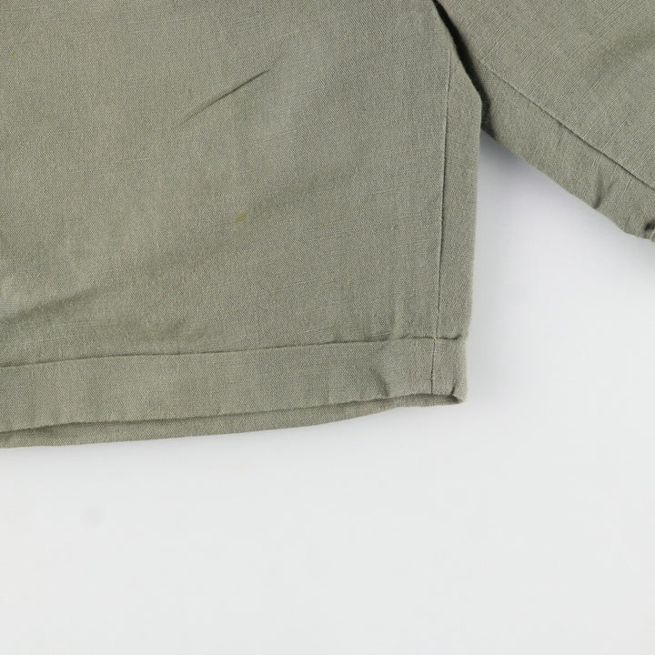 NEW RIVER Three-tuck cotton x linen shorts, short pants, men's size w31 linen Khaki type Vintage Second Hand