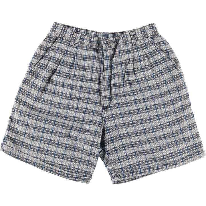 90'S Wrangler Check Pattern Two-pleat Cotton Shorts, Made in USA, Men's W31 Vintage /eaa460719