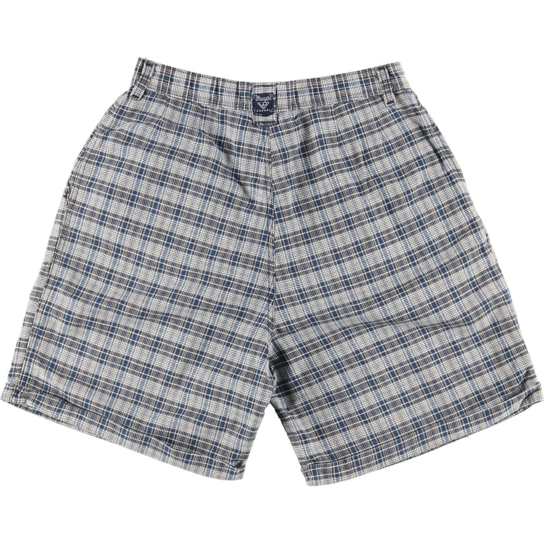 90'S Wrangler Check Pattern Two-pleat Cotton Shorts, Made in USA, Men's W31 Vintage /eaa460719