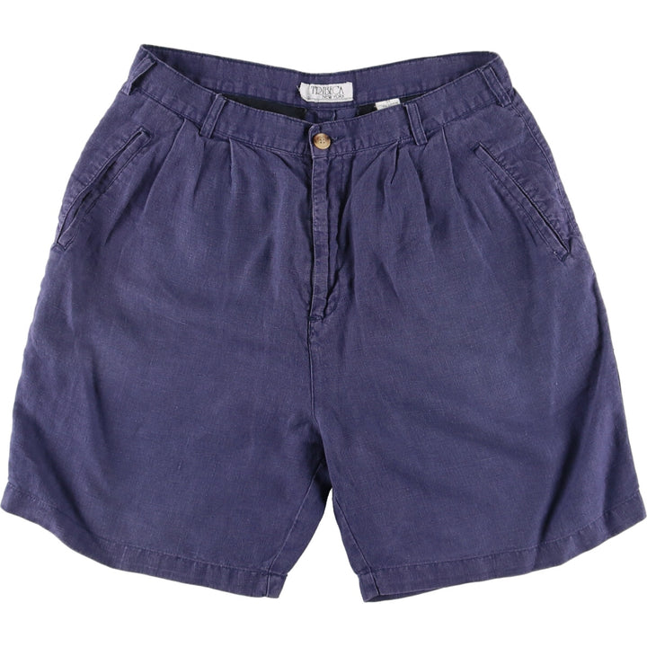 TRIBECA Three-tuck Linen Shorts Short Pants Men's W33 / eaa460726