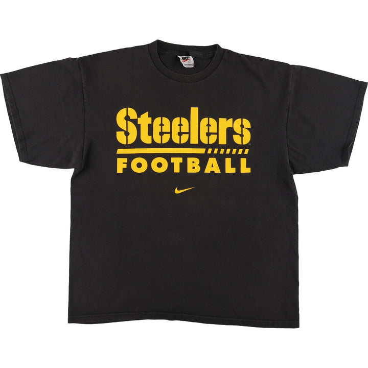 90s~ Nike NFL PITTSBURGH STEELERS Pittsburgh Steelers Logo Print T-Shirt Men's L Vintage /eaa460818