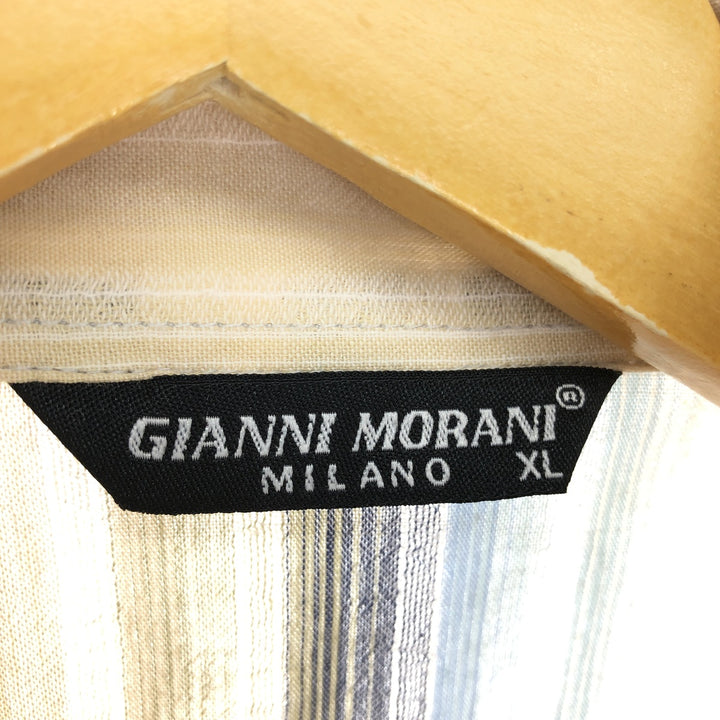 GIANNI MORANI Short Sleeve Striped Shirt Men's XL /eaa460827