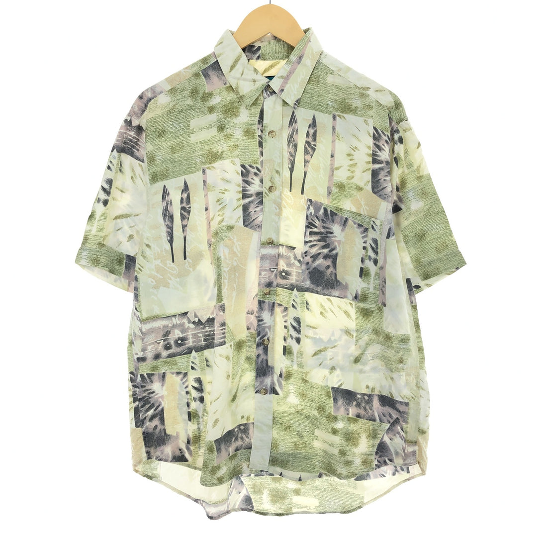 CONNECT All-over print short-sleeve silk shirt, men's L /eaa460846