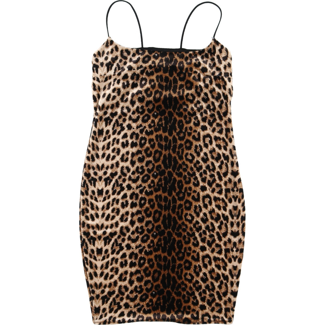 NASTY GAL Leopard Pattern Velour Tight Dress Bodycon Made in the UK Women's M /eaa460967