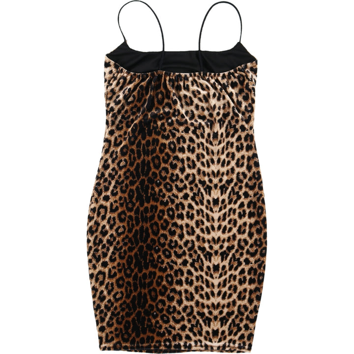 NASTY GAL Leopard Pattern Velour Tight Dress Bodycon Made in the UK Women's M /eaa460967