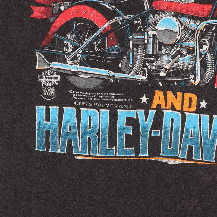 80'S Harley Davidson Elvis Presley Motorcycle Bike T-shirt Women's S Vintage /eaa460999