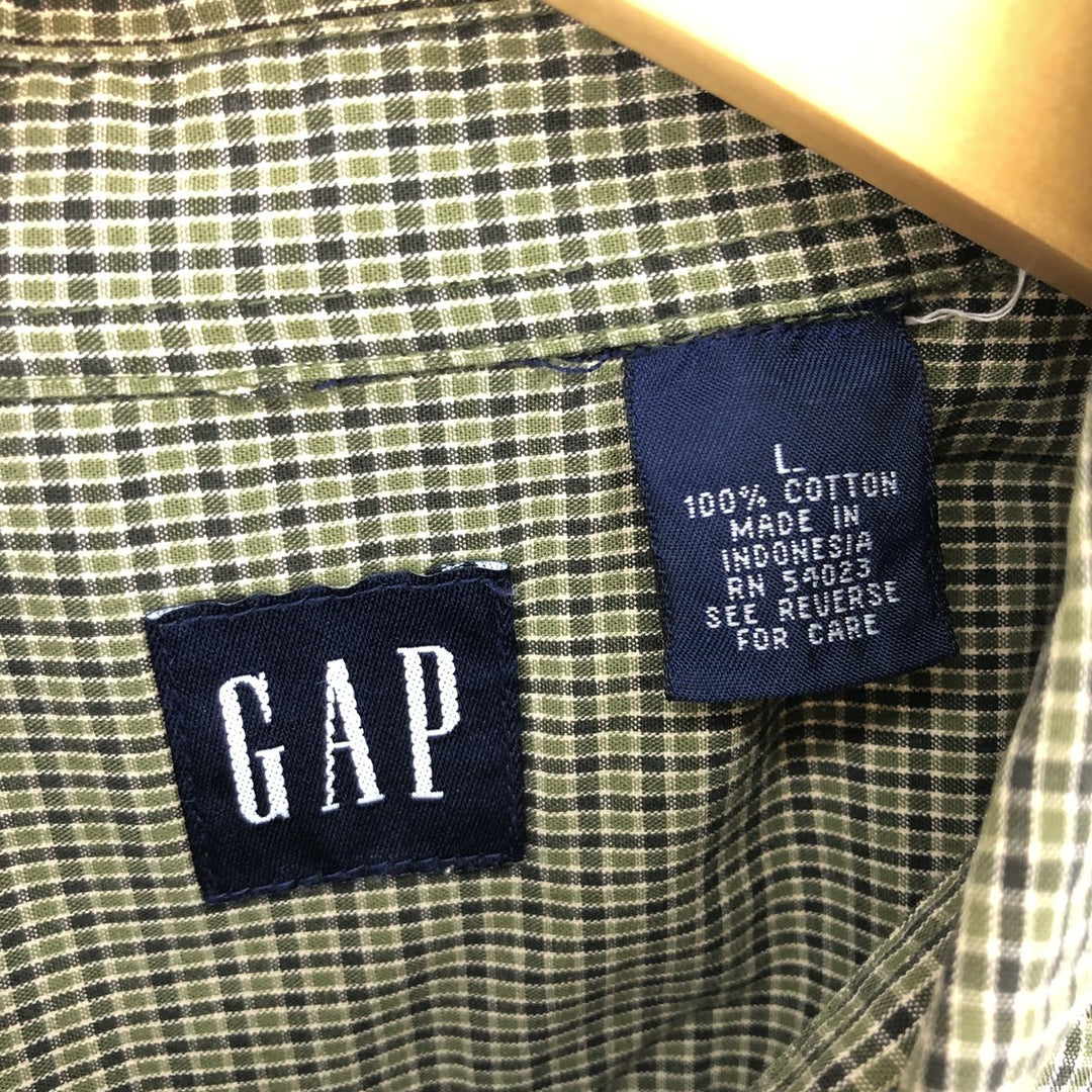 90'S GAP Old Gap Long Sleeve Cotton Check Shirt Men's L Vintage /eaa461037