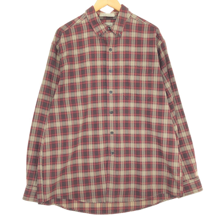 00'S LLBean Long Sleeve Button-Down Check Shirt Men's L /eaa461049