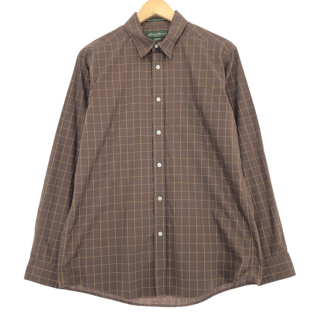 Eddie Bauer RELAXED FIT long sleeve cotton check shirt, men's M /eaa461052