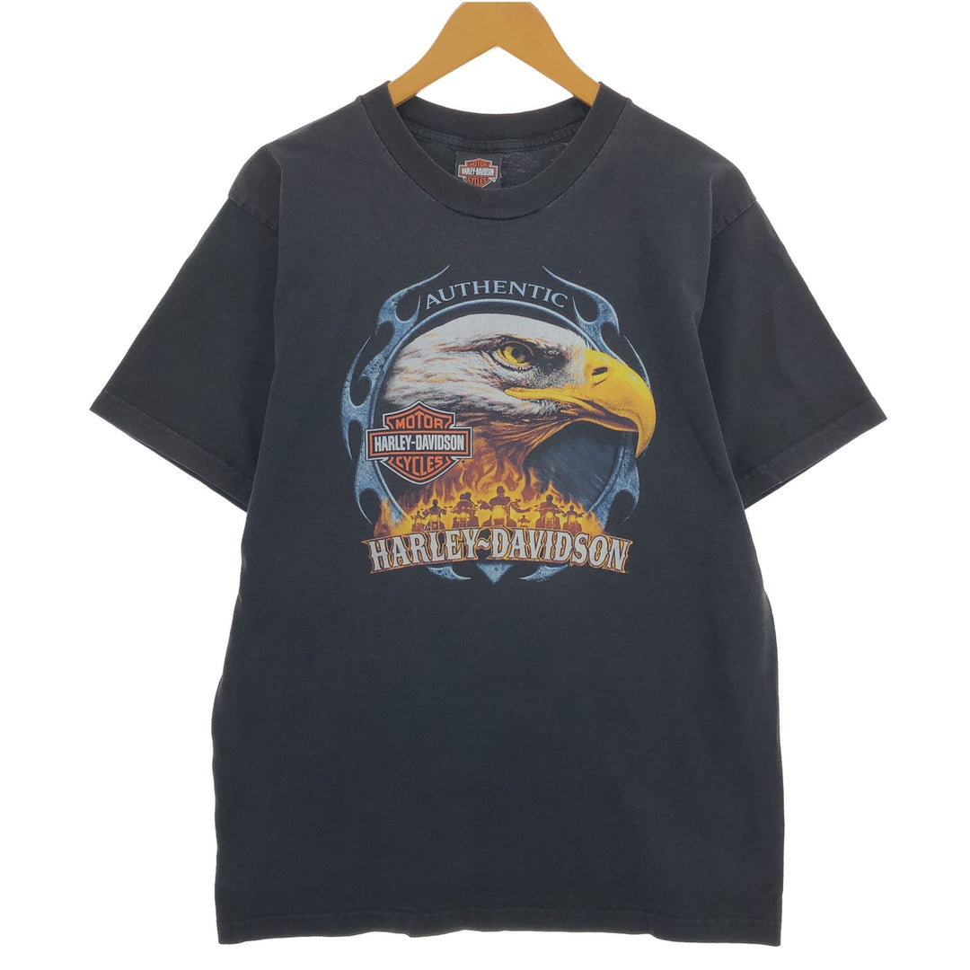 00'S Harley-Davidson Eagle Pattern Motorcycle Bike T-shirt Made in USA Men's L size /eaa461094