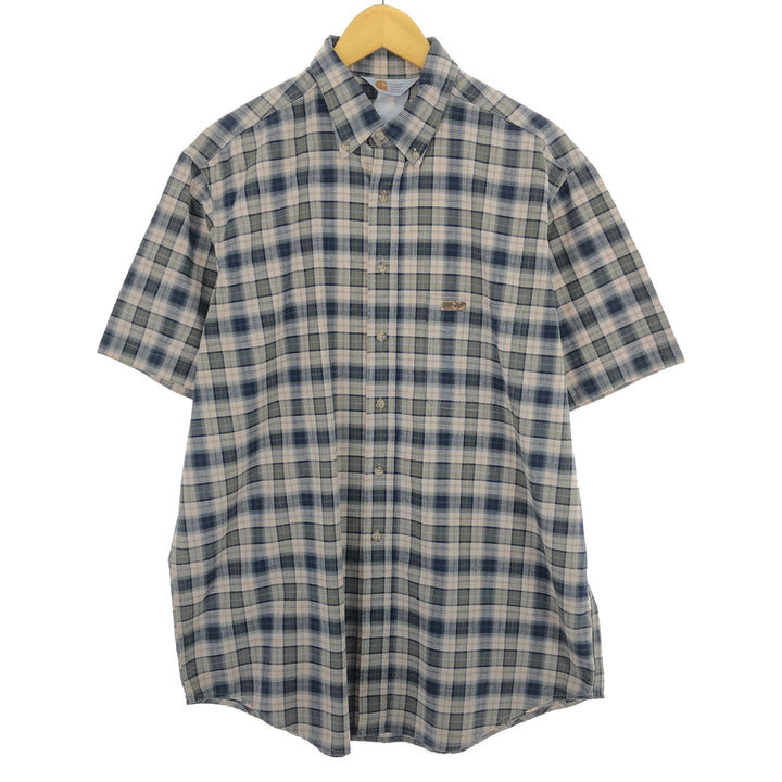 Carhartt Button-down Check Pattern Short Sleeve Work Shirt Men's XL /eaa461101