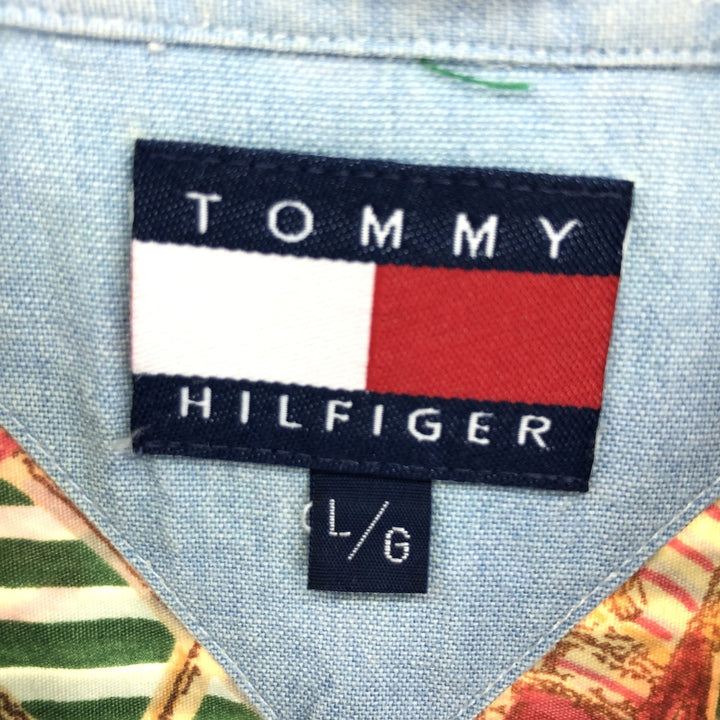 90'S Tommy Hilfiger TOMMY HILFIGER all-over print long sleeve button-down shirt men's L vintage /eaa461114