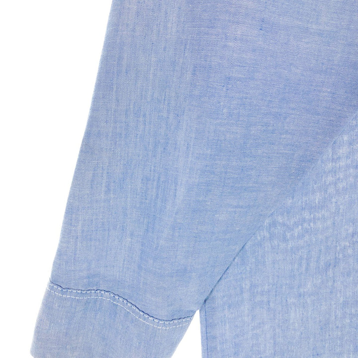 80'S Dickies Long Sleeve Work Shirt Made in USA Men's L polyester blue type Vintage Second Hand