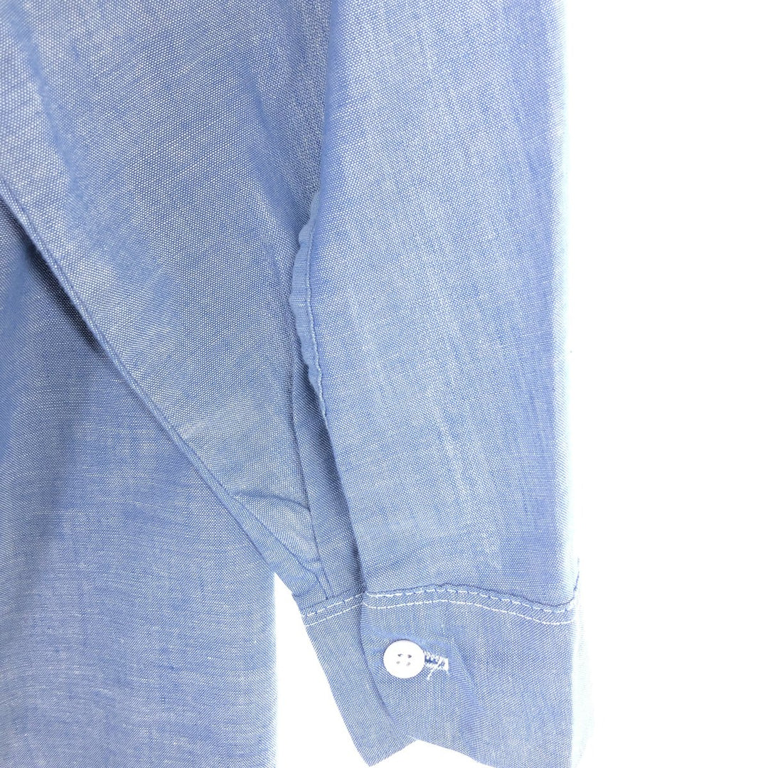 80'S Dickies Long Sleeve Work Shirt Made in USA Men's L polyester blue type Vintage Second Hand