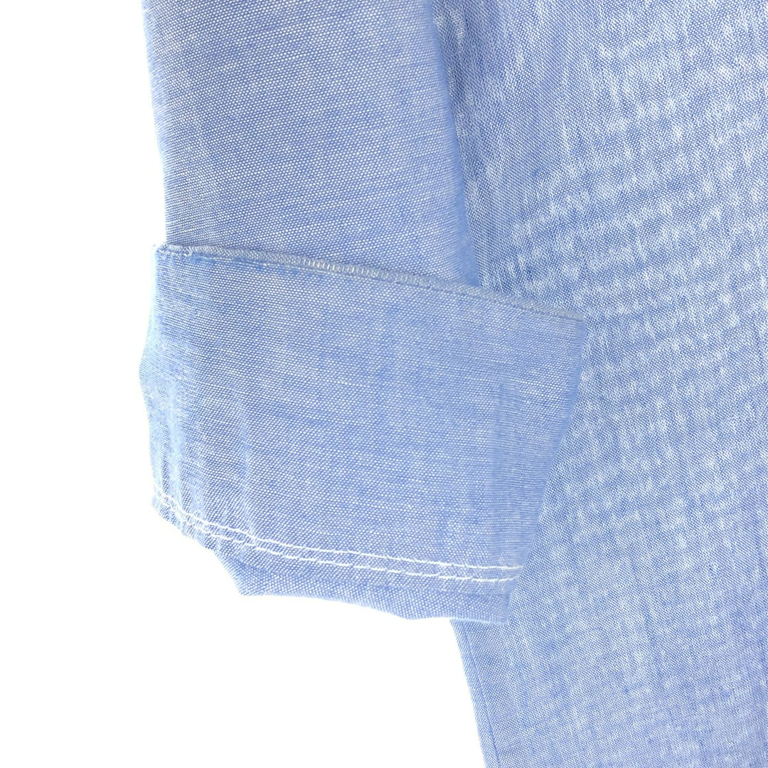 80'S Dickies Long Sleeve Work Shirt Made in USA Men's L polyester blue type Vintage Second Hand