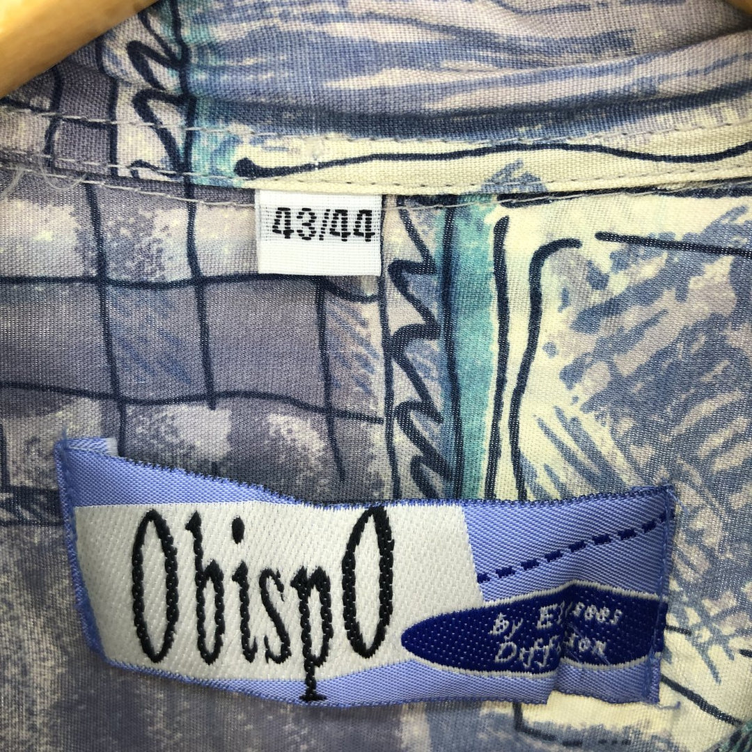 OBISPO All-over Print Short Sleeve Rayon Shirt Men's L /eaa461160