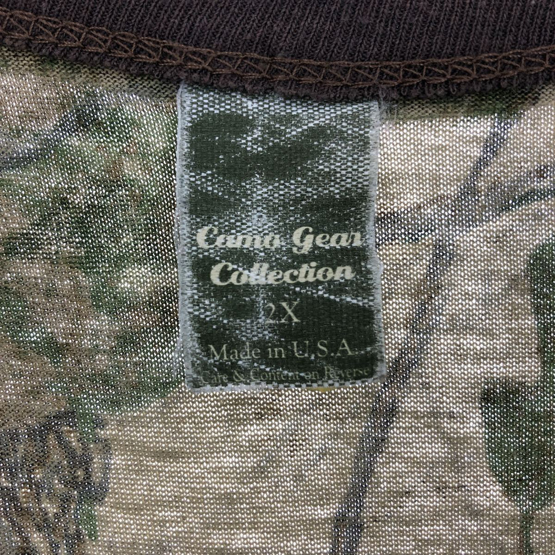 90'S CAMO GEAR COLLECTION Camouflage Pattern Real Tree Camo Long T-Shirt Long T Made in USA Men's XXL Vintage /eaa461250