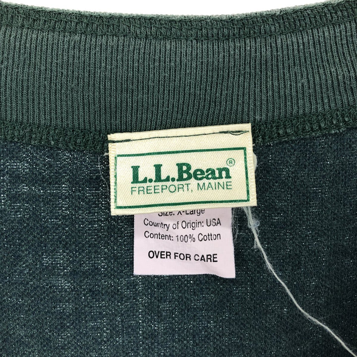 80'S LLBean Stripe Pattern Henley Neck Long T-Shirt Long T Men's XL Vintage /eaa461254