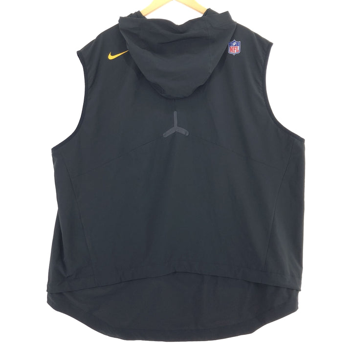 Big Size Nike DRI-FIT NFL PITTSBURGH STEELERS Hooded Warm-up Vest Men's XXXL /eaa461269