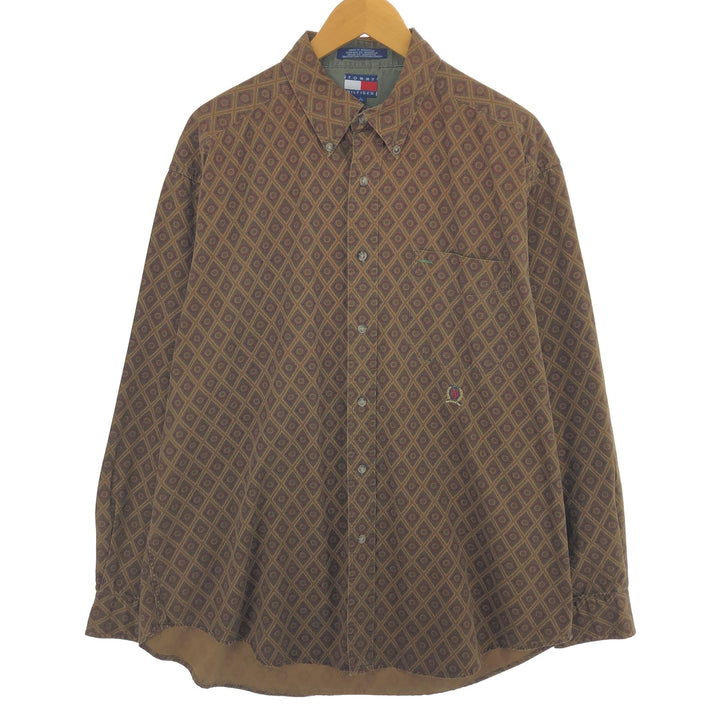 90'S Tommy Hilfiger TOMMY HILFIGER all-over print long sleeve button-down shirt men's L vintage /eaa461301