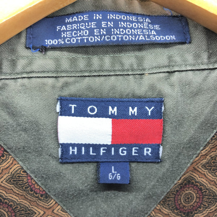 90'S Tommy Hilfiger TOMMY HILFIGER all-over print long sleeve button-down shirt men's L vintage /eaa461301