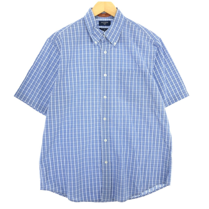 Levi's DOCKERS Check Pattern Short Sleeve Button-Down Check Shirt Men's L /eaa461334