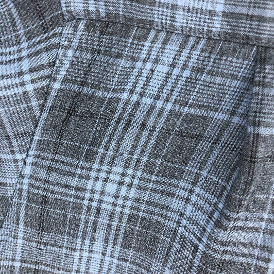 HAGGAR Check Pattern Short Sleeve Poly Shirt Men's L /eaa461347