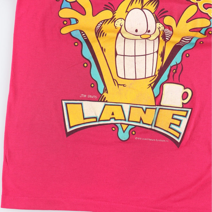 70'S GARFIELD Garfield character print T-shirt Men's M Vintage /eaa461411