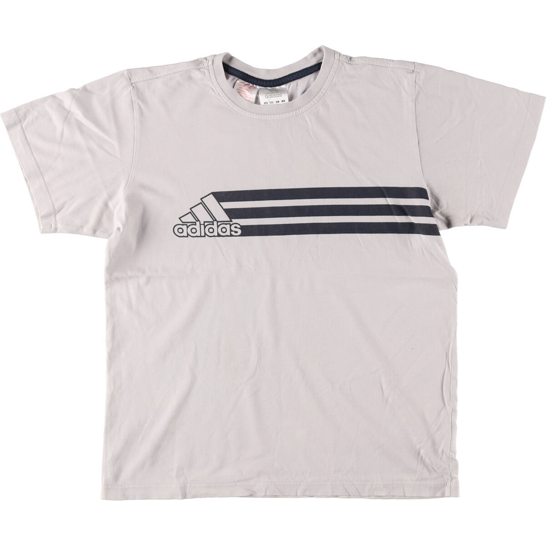 00'S Adidas logo print T-shirt, men's L cotton gray type Vintage Second Hand