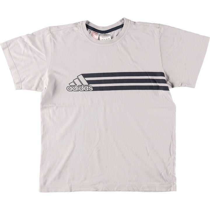 00'S Adidas logo print T-shirt, men's L cotton gray type Vintage Second Hand