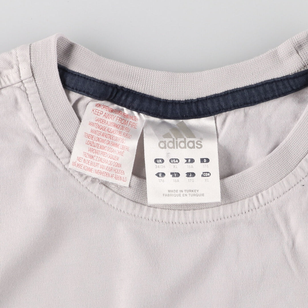 00'S Adidas logo print T-shirt, men's L cotton gray type Vintage Second Hand