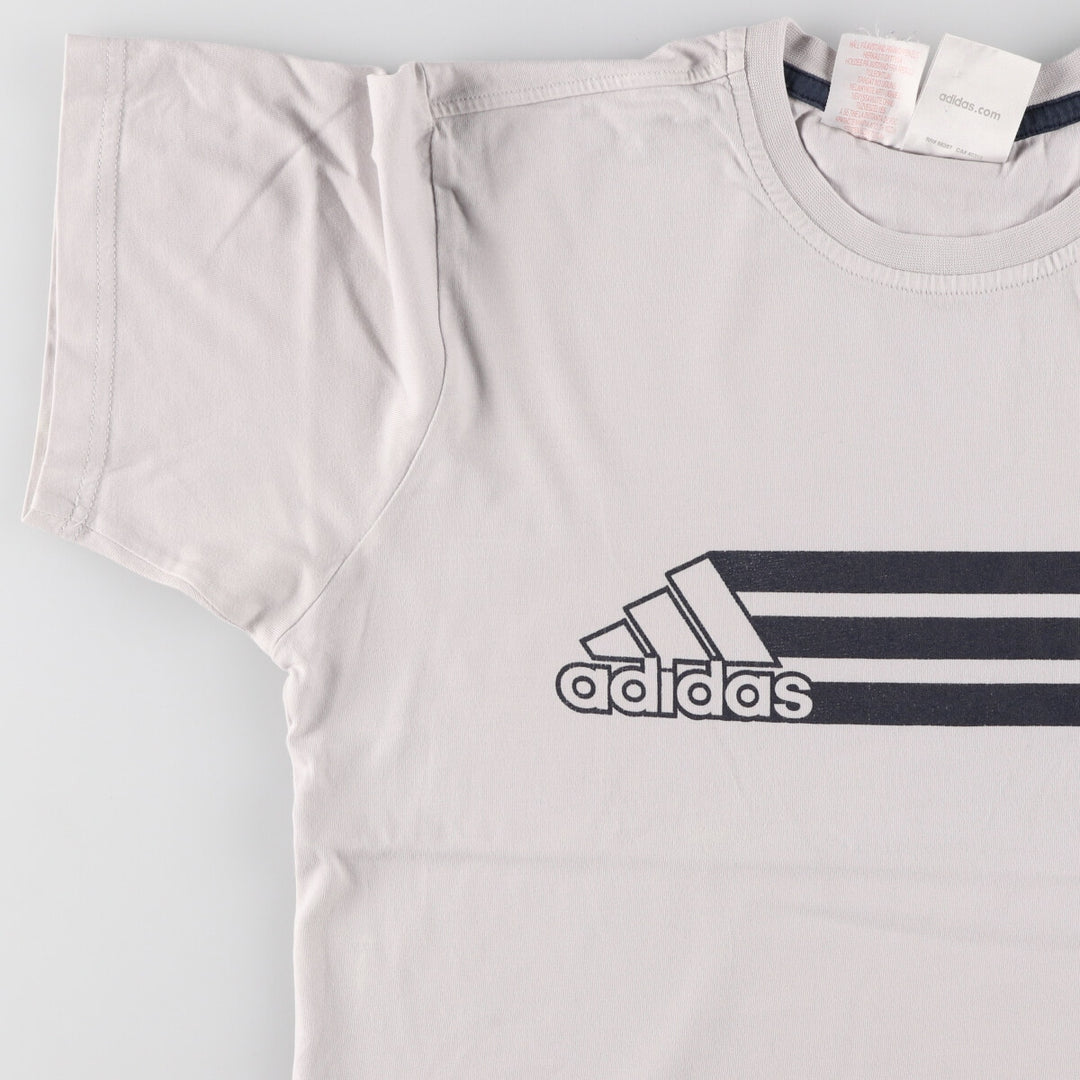 00'S Adidas logo print T-shirt, men's L cotton gray type Vintage Second Hand