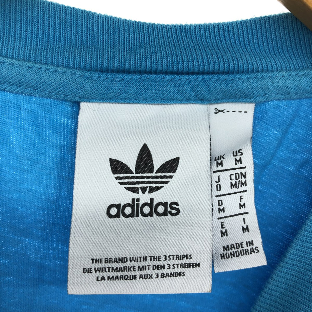 Adidas Originals Logo Print T-Shirt, Men's, Medium cotton Blue type light blue Vintage Second Hand