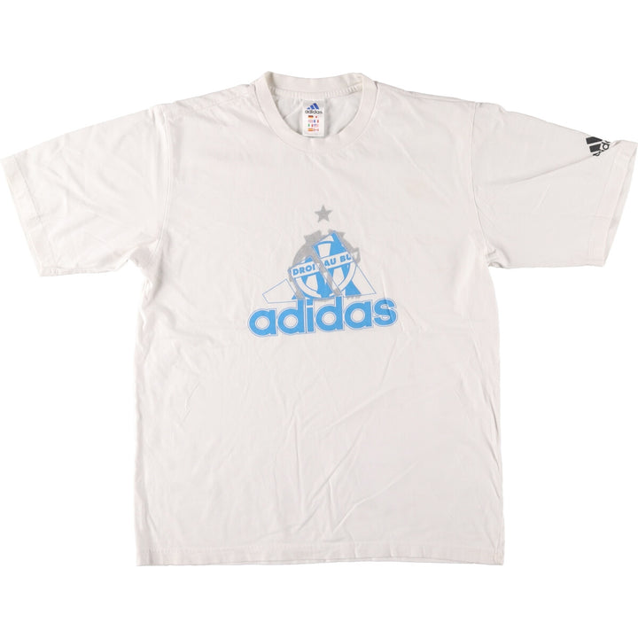 00'S adidas logo print T-shirt, men's size M unclear white type Vintage Second Hand
