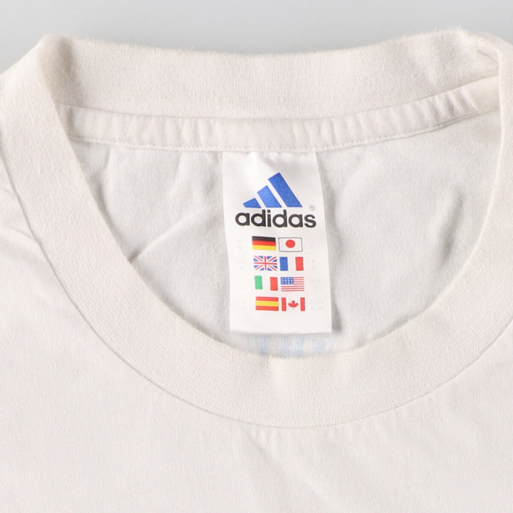 00'S adidas logo print T-shirt, men's size M unclear white type Vintage Second Hand