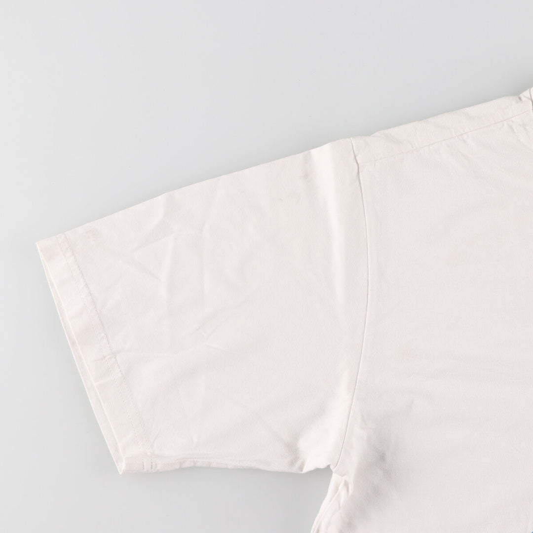 00'S adidas logo print T-shirt, men's size M unclear white type Vintage Second Hand