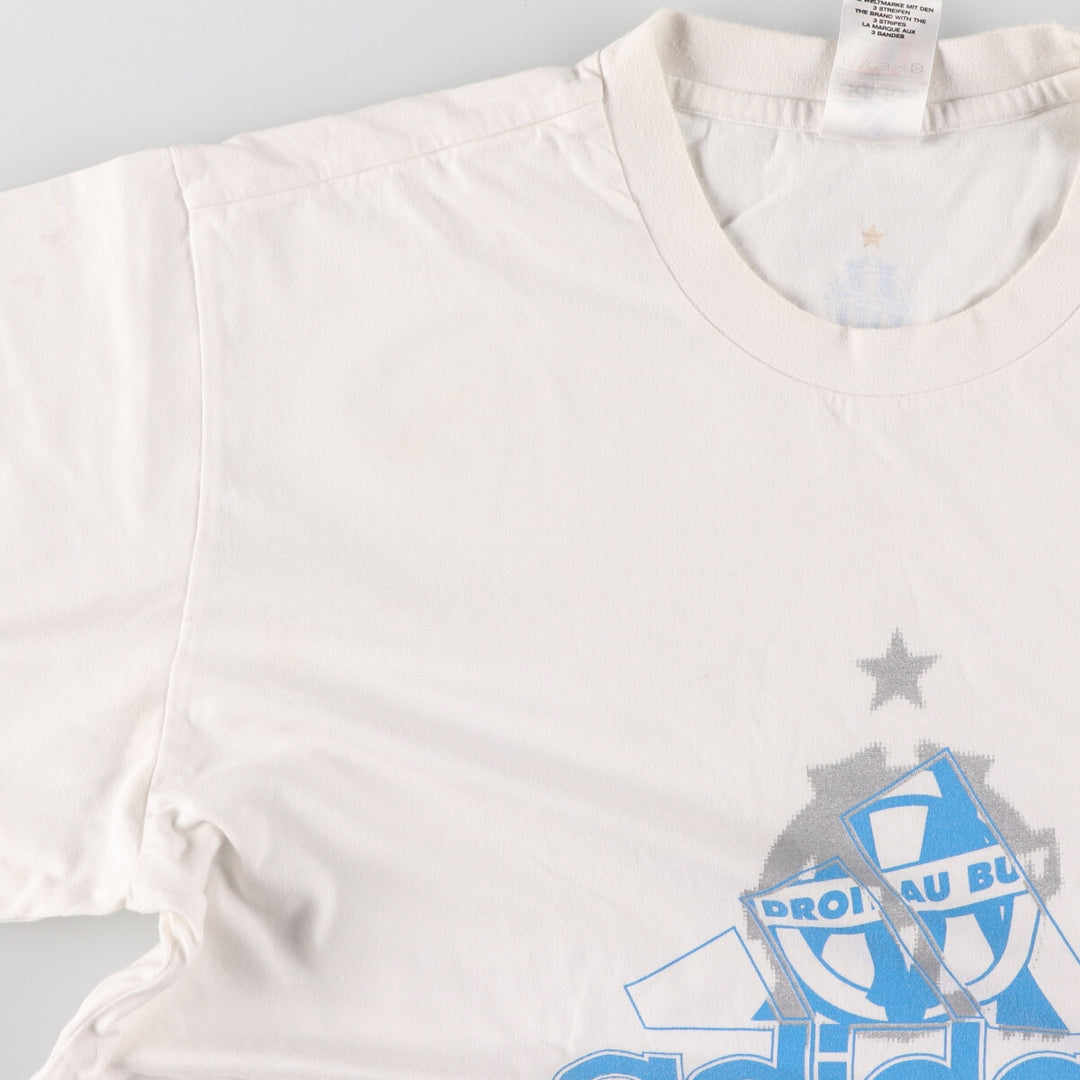 00'S adidas logo print T-shirt, men's size M unclear white type Vintage Second Hand