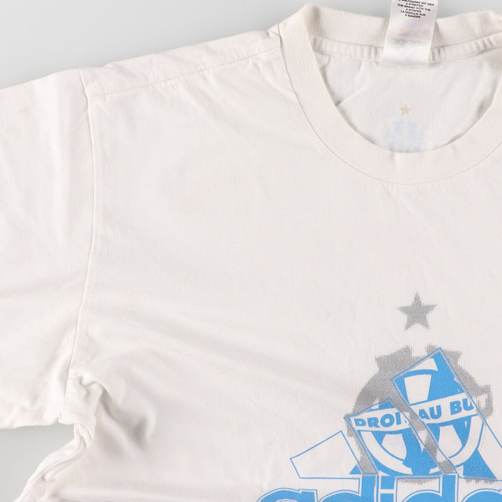 00'S adidas logo print T-shirt, men's size M unclear white type Vintage Second Hand