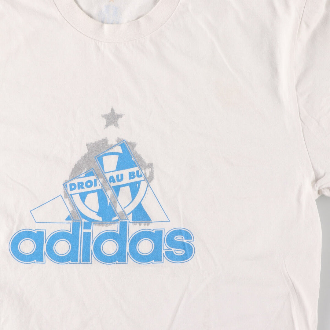 00'S adidas logo print T-shirt, men's size M unclear white type Vintage Second Hand