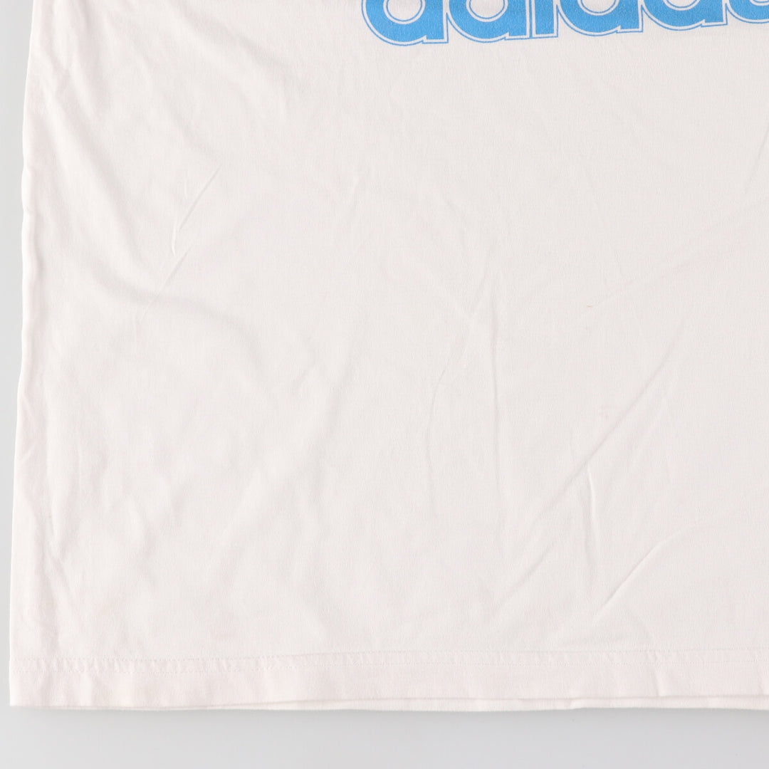 00'S adidas logo print T-shirt, men's size M unclear white type Vintage Second Hand
