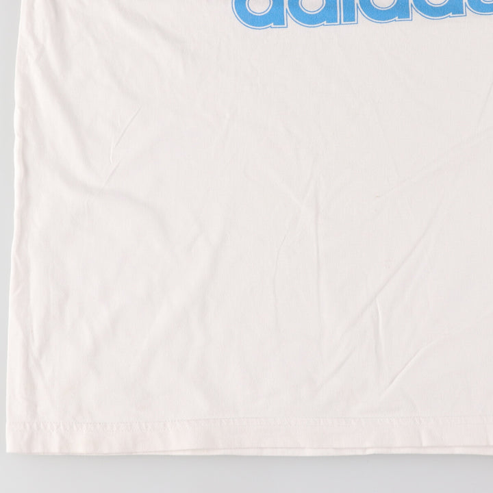 00'S adidas logo print T-shirt, men's size M unclear white type Vintage Second Hand