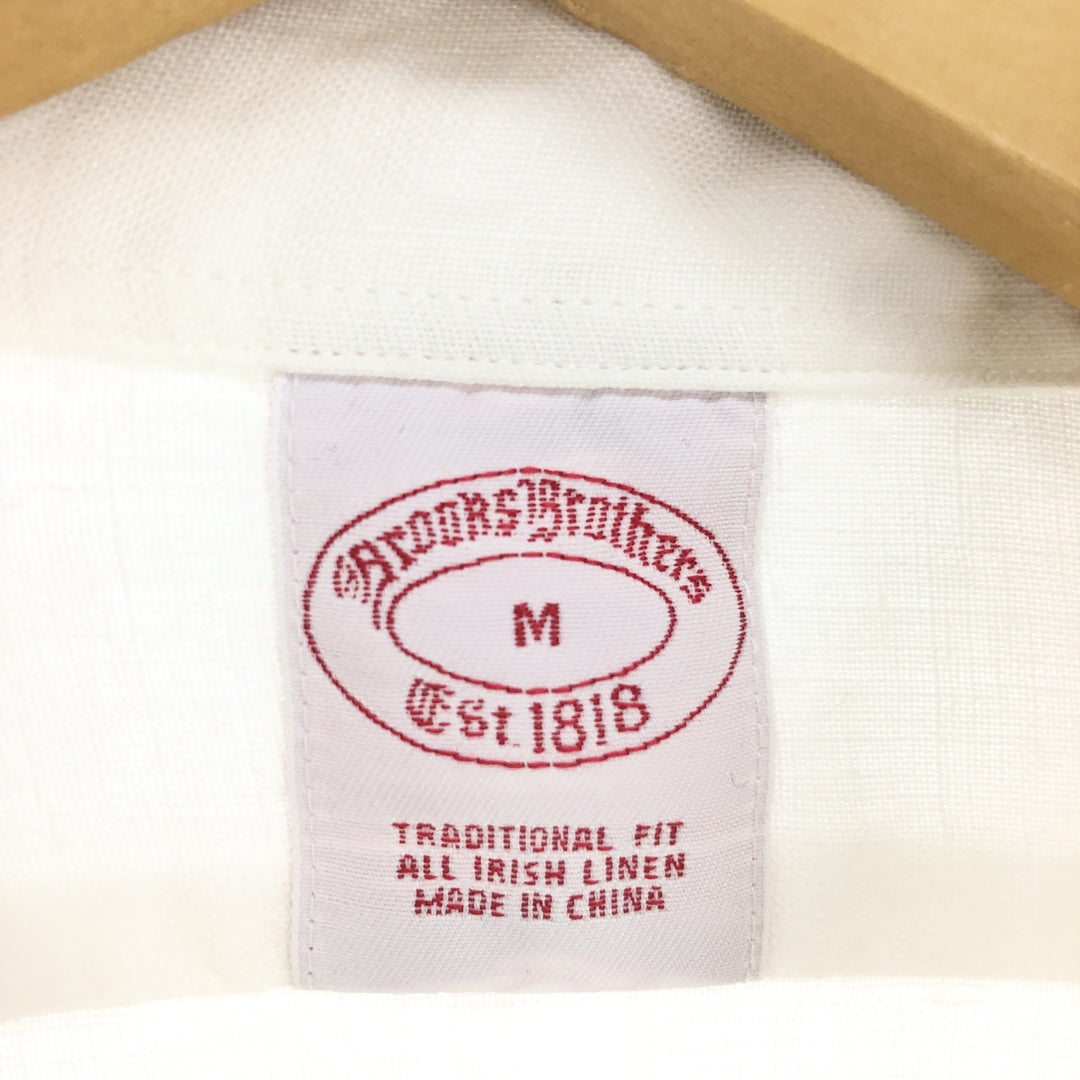 Brooks Brothers Est.1818 Wide Collar Long Sleeve Linen Shirt Men's M /eaa461588