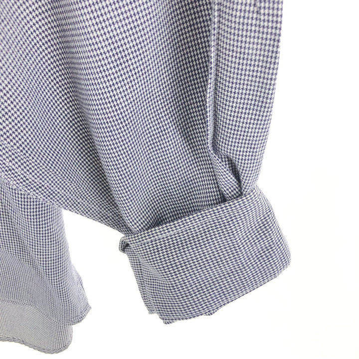 90s-00'S Tommy Hilfiger Houndstooth Pattern Long Sleeve Cotton Shirt Men's XL Vintage /eaa461589