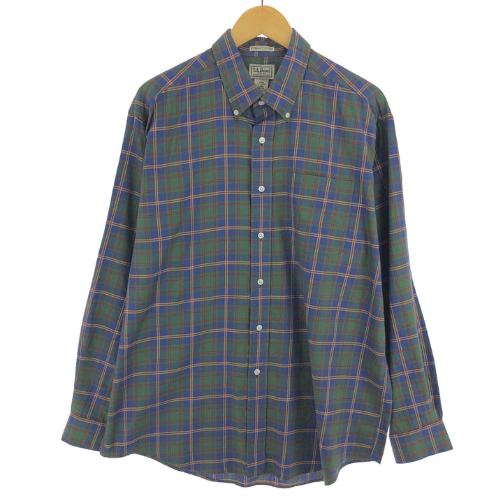 00'S LLBean US Marine Corps Tartan Long Sleeve Button-Down Check Shirt Men's L /eaa461590