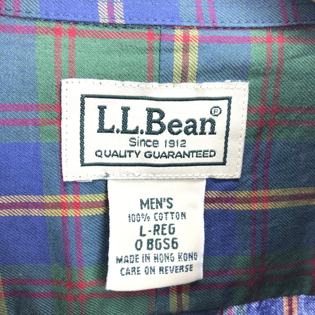 00'S LLBean US Marine Corps Tartan Long Sleeve Button-Down Check Shirt Men's L /eaa461590