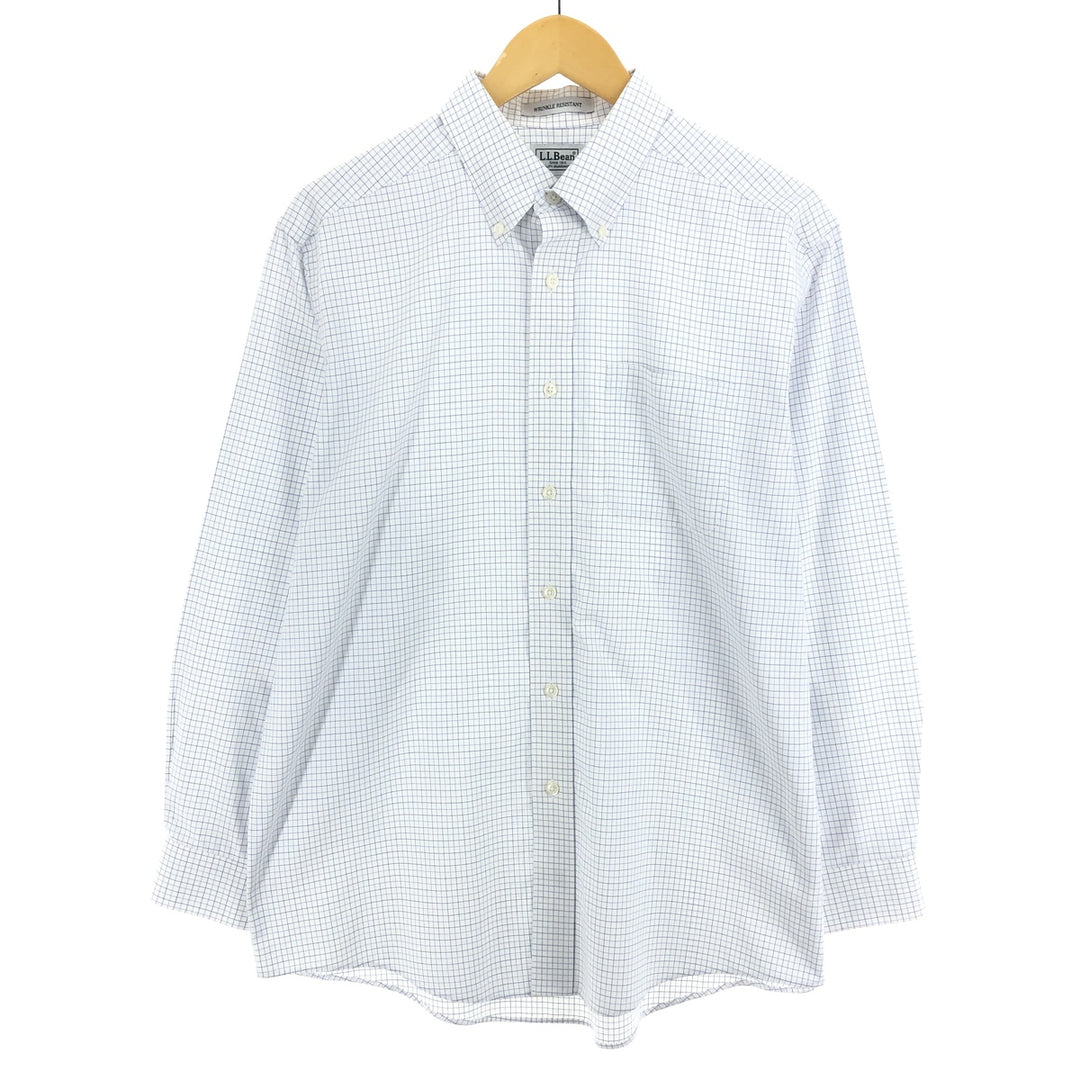 00'S LLBean WRINKLE RESISTANT Long Sleeve Button Down Check Shirt Men's M Vintage /eaa461591